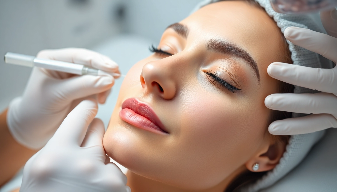 Client undergoing Botox Behandlung, showcasing consultation and injection process in a serene clinic environment.