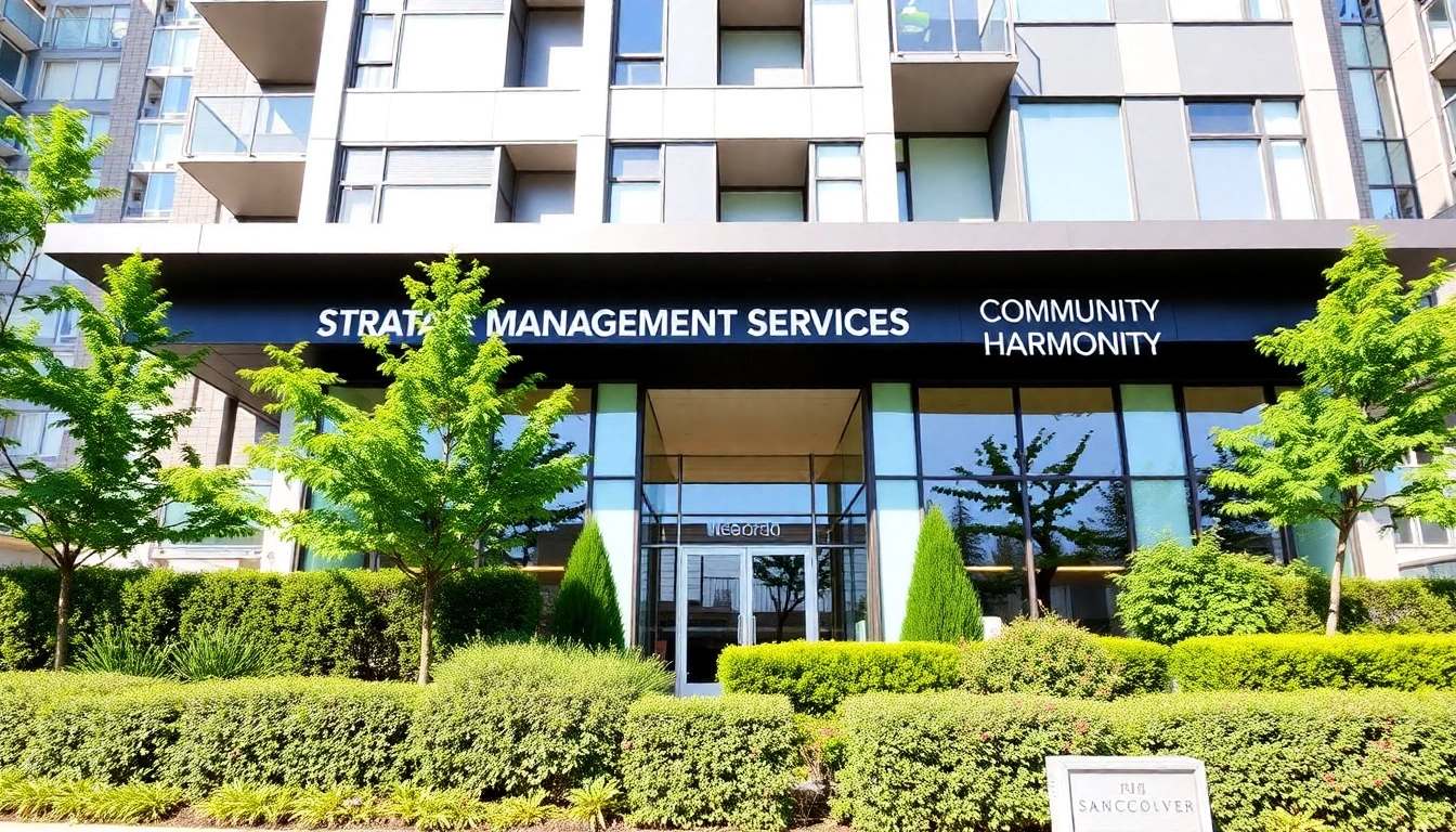 Vancouver strata management team overseeing a modern residential building with community-focused service, showcasing professional property management in Vancouver.