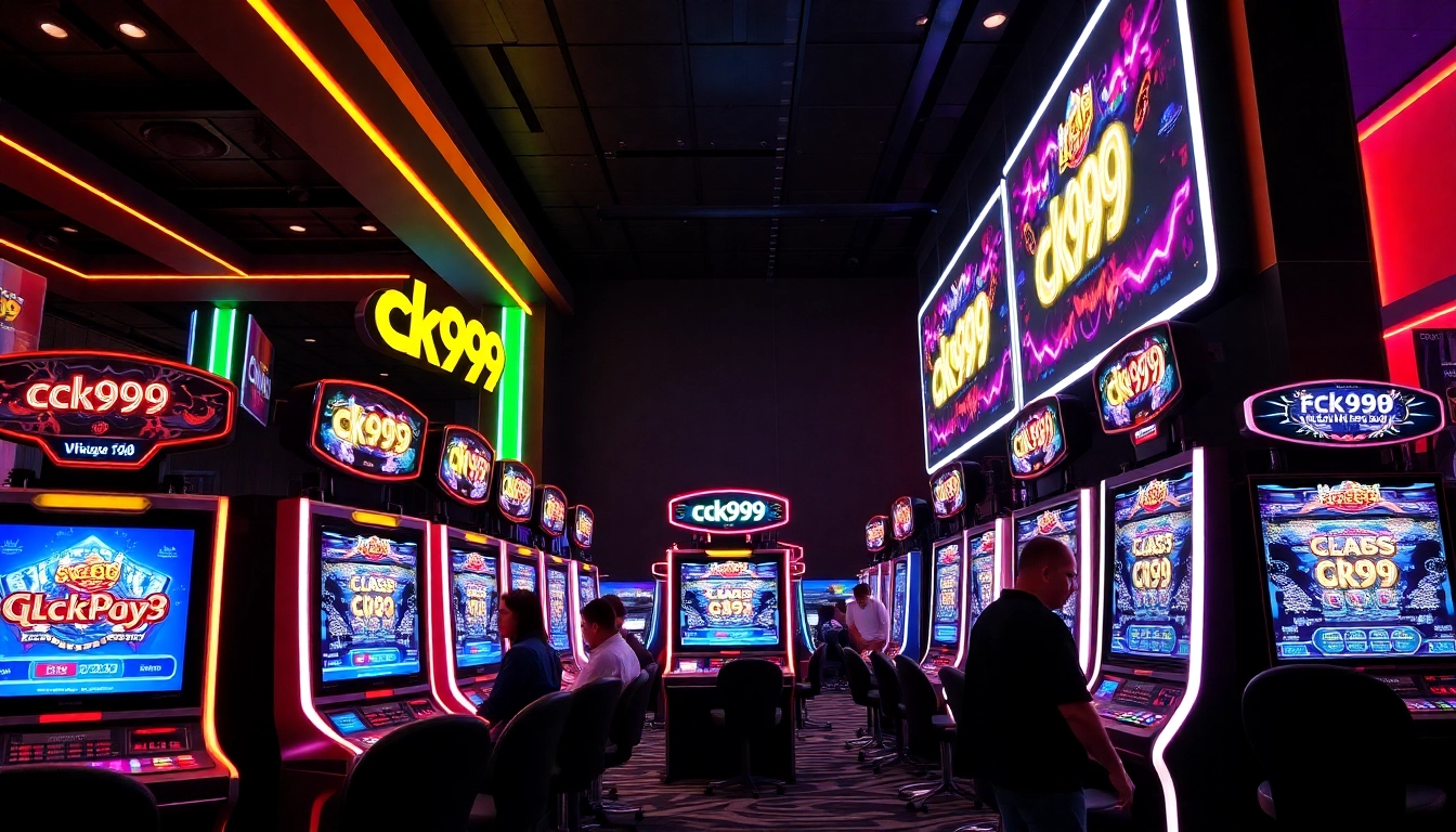 Engaging ck999 game interface on a sleek digital slot machine with vibrant casino ambiance and colorful lighting for user attraction.