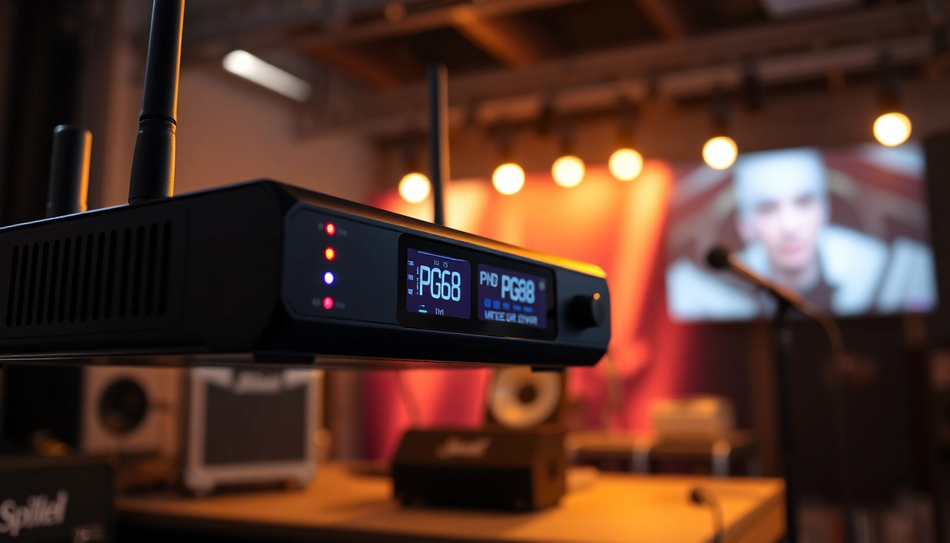 High-quality PG88 wireless microphone receiver with LED signal lights, ideal for live performances or studio use, showcasing durability and advanced features.