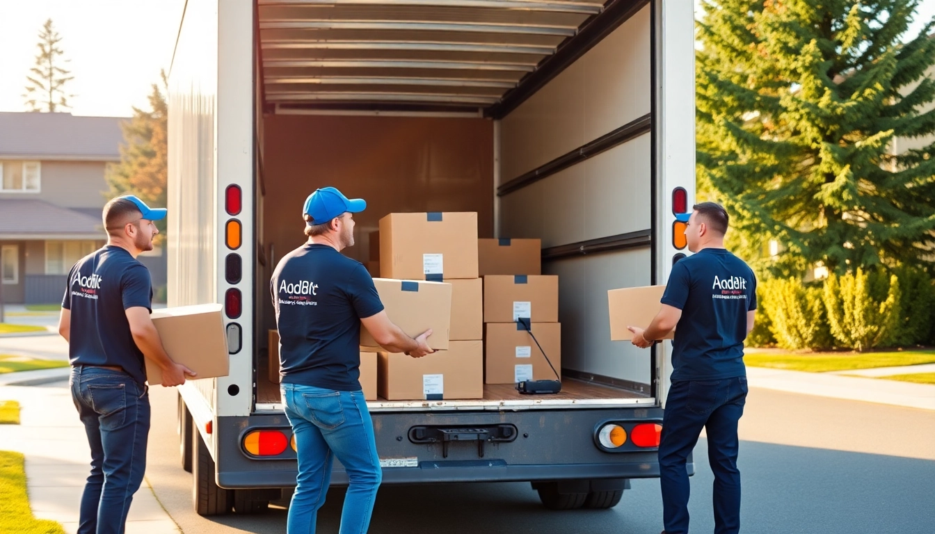 Apex Moving Calgary Services team expertly handling a local move with a well-equipped moving truck in Calgary, emphasizing professionalism and trustworthiness.