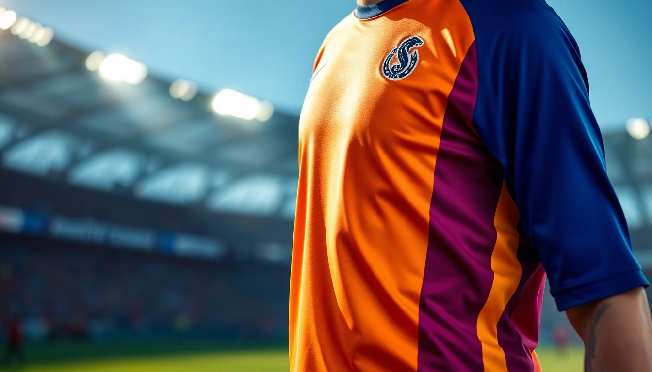 Professional soccer player showcasing vibrant soccer uniforms designed for performance and style during a match.