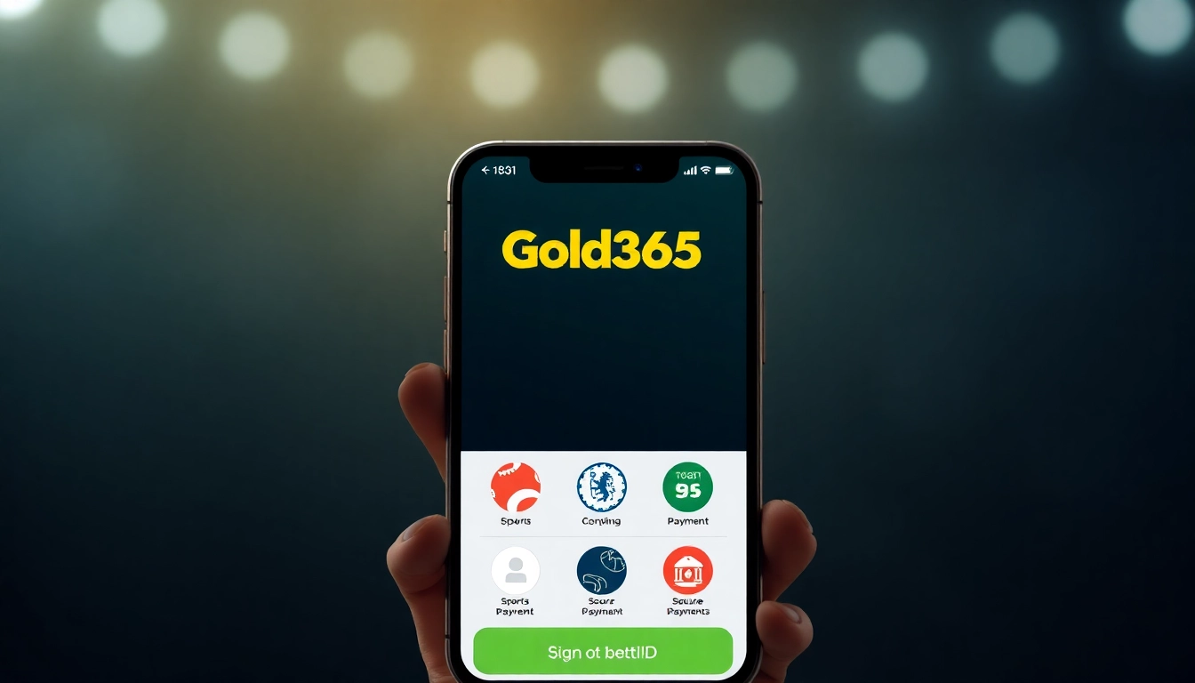 Gold365 ID login screen on mobile app with sports icons, emphasizing secure online betting platform access for users in India.
