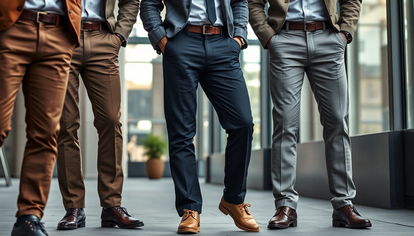 Portray men’s trousers in action, showcasing fit, fabric, and versatility for confident everyday wear.