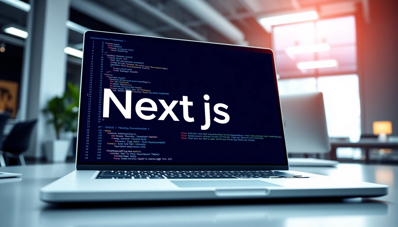 Talented developer building dynamic Next.js web applications with a sleek coding interface