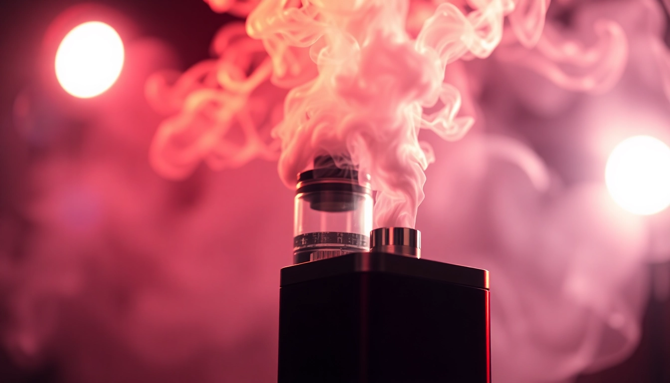 High-quality vape device emitting vapor, highlighting sleek design and bold flavors for adult users